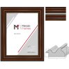 MendeFrames H017 Cornice in Legno Noce con Bordo Dorato 57mm Molti Formati Disponibili