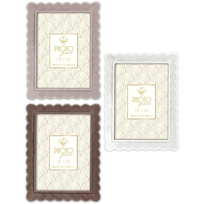 Cornice per foto HERVE in resina ZEP Bianco Tortora Marrone 10x15 13x18 15x20 cm