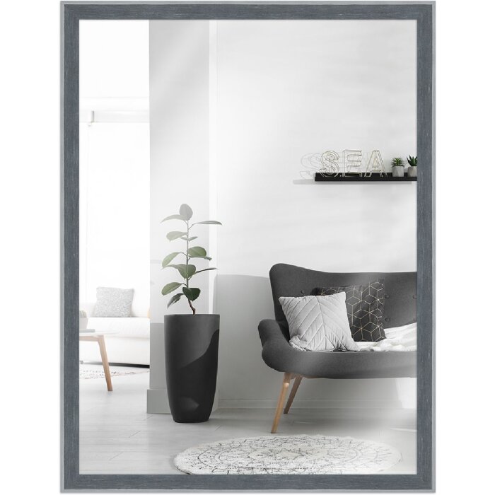 Specchio da parete MendeFrames H080 in legno grigio 10x20 cm