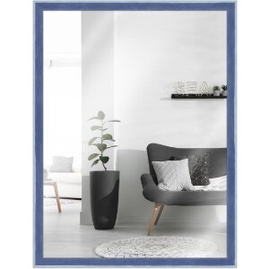 Specchio da parete MendeFrames H080 in legno blu 21x29,7 cm