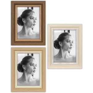 Cornice per foto Sydney Marrone Naturale Bianco 10x15...