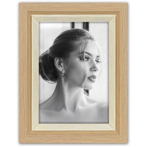 Cornice per foto Sydney Marrone Naturale Bianco 10x15 13x18 15x20 cm Vetro