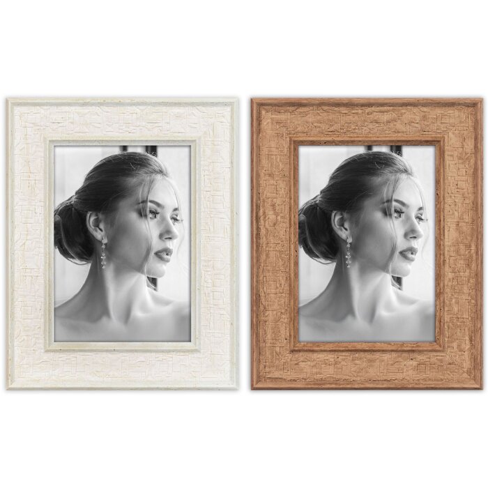 Cornice per foto Perth Bianco Naturale 10x15 13x18 15x20 cm Effetto legno Vetro trasparente