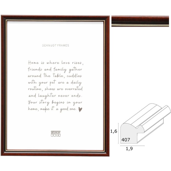 Cornice in legno Deknudt S407H2 Marrone Vetro Trasparente 10x15 fino a 30x40 cm