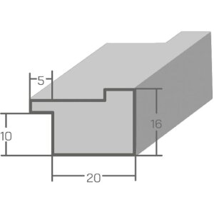 Cornice in legno MendeFrames H120 bianca con bordi scuri 50x75 cm