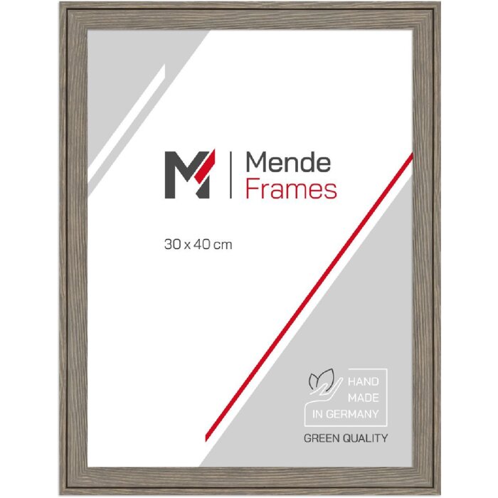 MendeFrames Cornice in legno H120 grigia effetto legno 30x90 cm con vetro antiriflesso