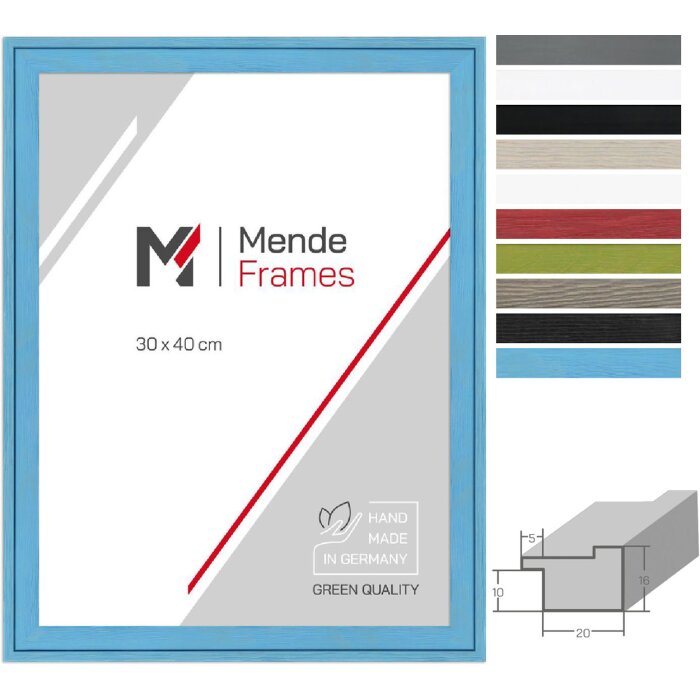 MendeFrames H120 Cornice in Legno Massello Molti Colori Formati fino a 50x75 cm