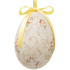 Clayre & Eef 65908 Decorazione Sospesa a Forma di Uovo Set 6 Ø 7x10 cm