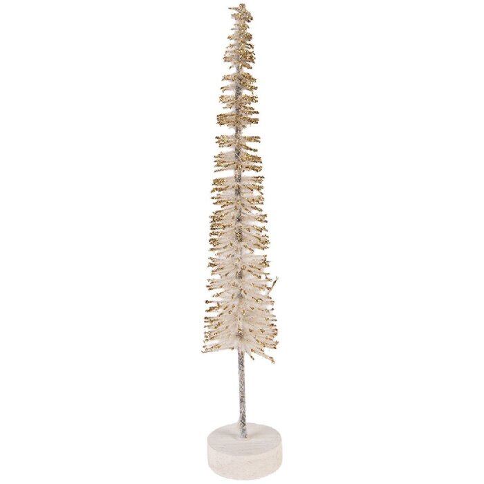 Clayre & Eef 66315BE Decorazione per albero di Natale Ø 5x25 cm Beige-Oro