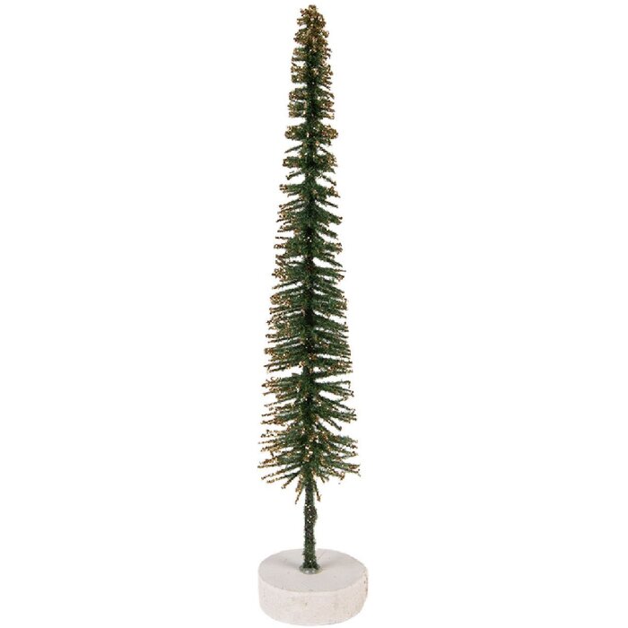 Clayre & Eef 66315GR Decorazione per albero di Natale Verde e Dorato 5x25 cm
