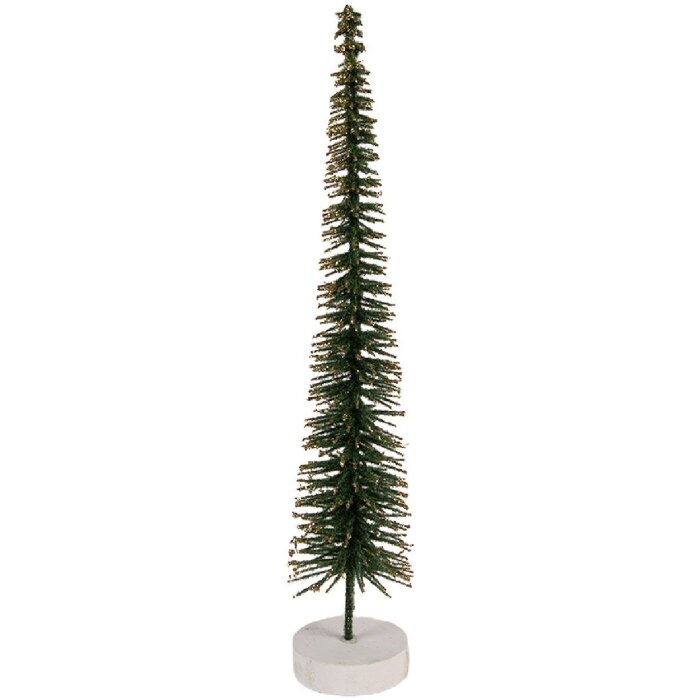 Clayre & Eef 66316GR Decorazione Albero di Natale Ø 6x30 cm Verde Oro