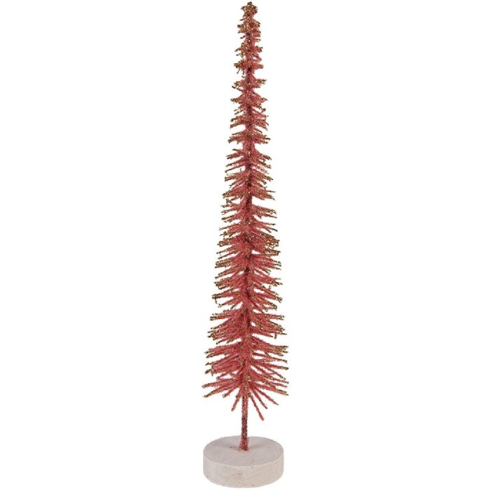 Clayre & Eef 66316P Decorazione per Albero di Natale Ø 6x30 cm Rosa Oro