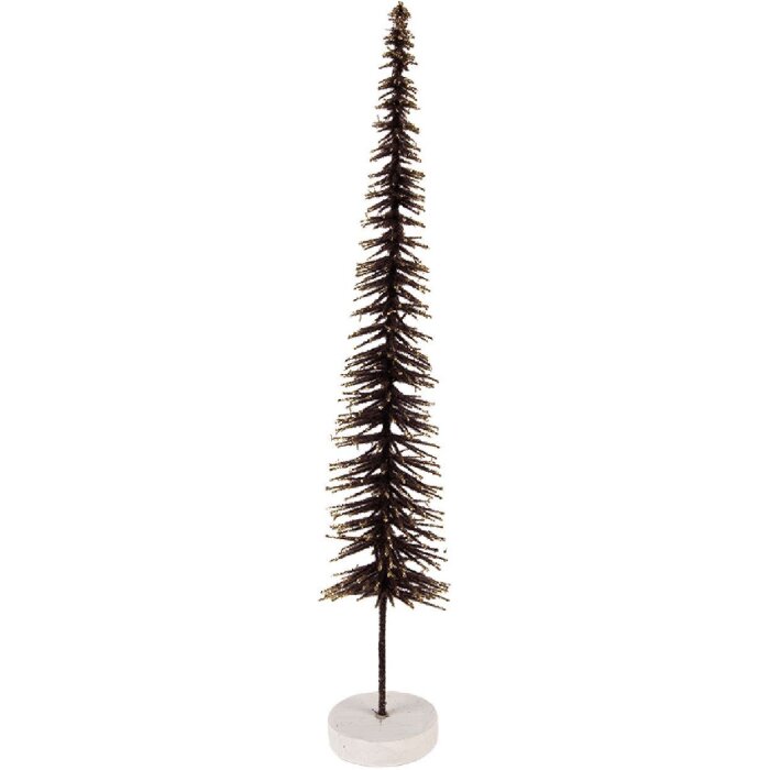 Decorazione per albero di Natale Clayre & Eef 66317CH Ø 8x40 cm Marrone e Dorato