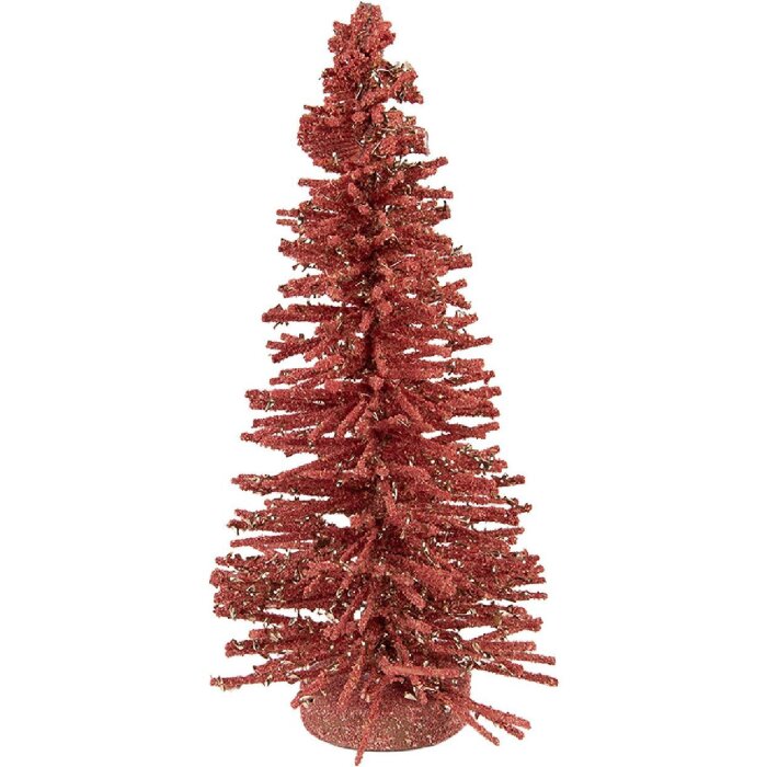 Clayre & Eef 66318P Decorazione Albero di Natale Rosa Oro 14x25 cm