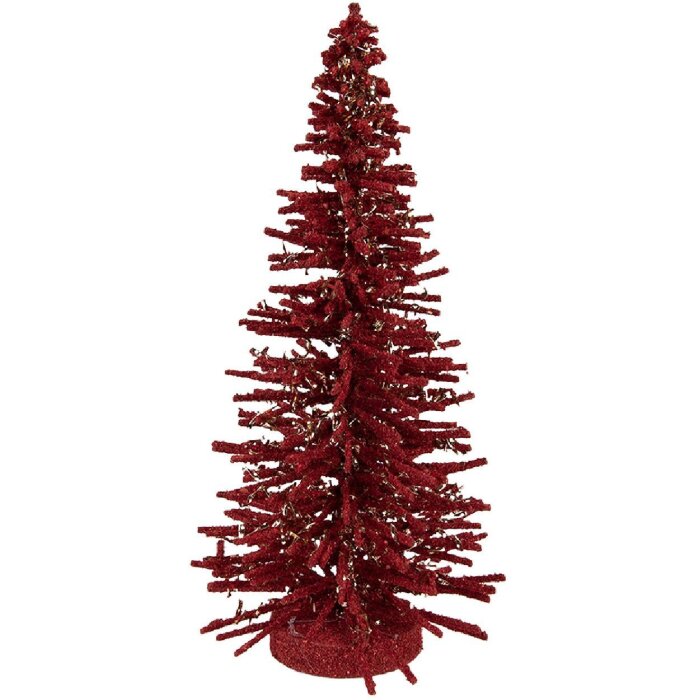 Clayre & Eef 66318R Decorazione Albero di Natale Ø 14x25 cm rosso-dorato