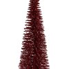 Clayre & Eef 66320R Decorazione Albero di Natale Rosso-Oro 20x50 cm