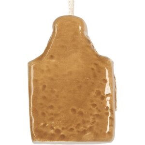 Clayre & Eef 6CE2353 Ciondolo Casa in Ceramica Marrone Bianco 4x3x6 cm