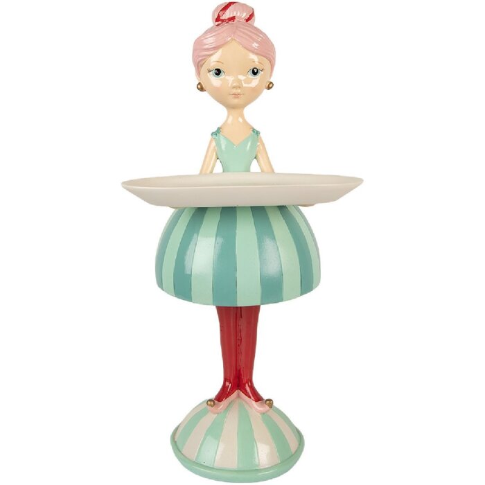 Clayre & Eef Decorazione Bambino con Ciotola 18x16x38 cm Blu/Bianco 6PR5795