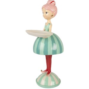 Clayre & Eef Decorazione Bambino con Ciotola 18x16x38 cm Blu/Bianco 6PR5795