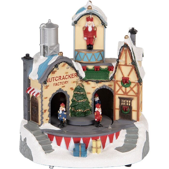 Decorazione Casa con LED Clayre & Eef 6PR5871 20x17x23 cm Bianco Marrone