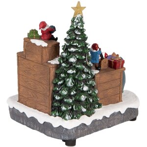 Clayre & Eef 6PR5872 Decorazione Babbo Natale con LED 20x16x20 cm