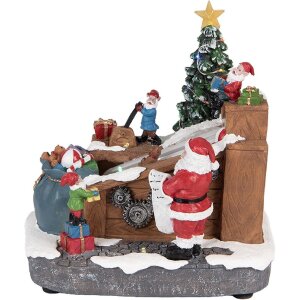 Clayre & Eef 6PR5872 Decorazione Babbo Natale con LED 20x16x20 cm