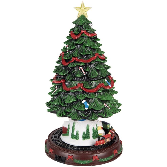 Clayre & Eef 6PR5874 Albero di Natale con LED Verde/Rosso 24x46cm