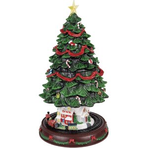 Clayre & Eef 6PR5874 Albero di Natale con LED Verde/Rosso 24x46cm