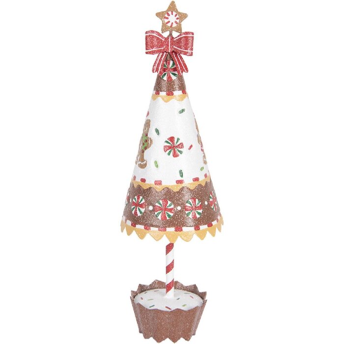 Decorazione albero di Natale Clayre & Eef 6Y5803 Marrone Bianco Ø 11x37 cm