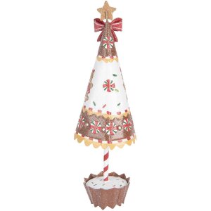 Decorazione albero di Natale Clayre & Eef 6Y5803 Marrone Bianco Ø 11x37 cm