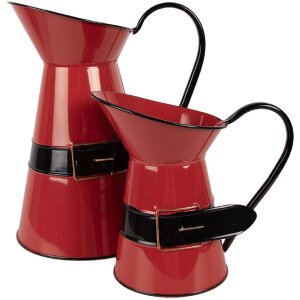 Brocca decorativa Clayre & Eef 6Y5900L 22x17x27 cm Rosso/Nero