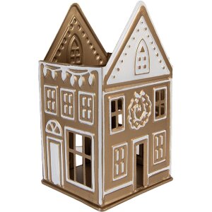 Portacandele Clayre & Eef 6Y5920 Dorato e Bianco...