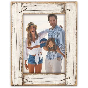Cornice per foto in legno ZEP Horn Bianco Vintage 13x18...