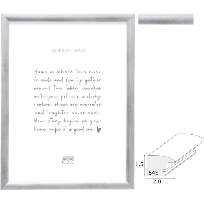 Cornice per foto Deknudt S54SD3 Argento Legno Vetro Trasparente in 6 Dimensioni