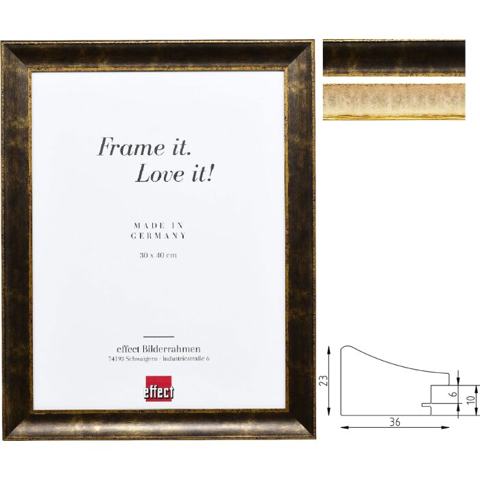 Cornice in legno Effect Profil 68 Barocca Nera o Avorio 3,6 cm