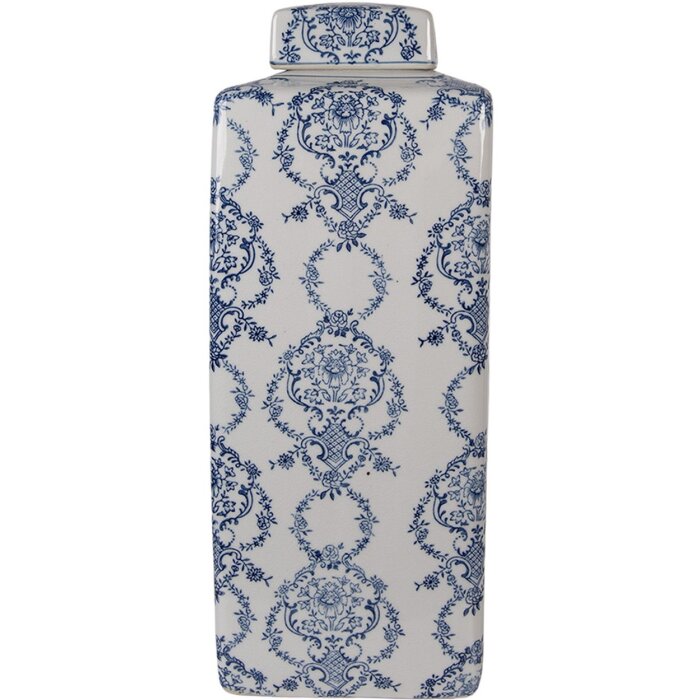 Vaso decorativo con coperchio Clayre & Eef 6CE2388L 16x16x41 cm