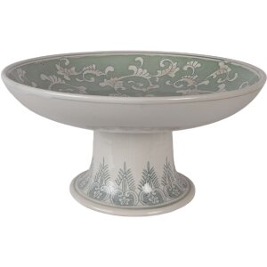 Piastra per torte Clayre & Eef 6CE2382 Bianco-Verde...