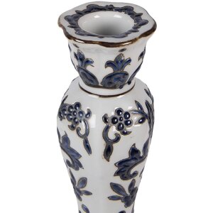 Portacandele Clayre & Eef Ø 11 cm x 21 cm Bianco-Blu
