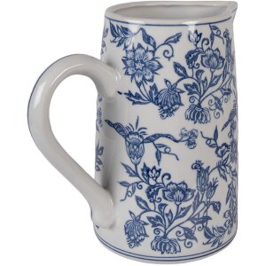 Teiera decorativa Clayre & Eef 6CE2385 21x13x21 cm Bianco-Blu