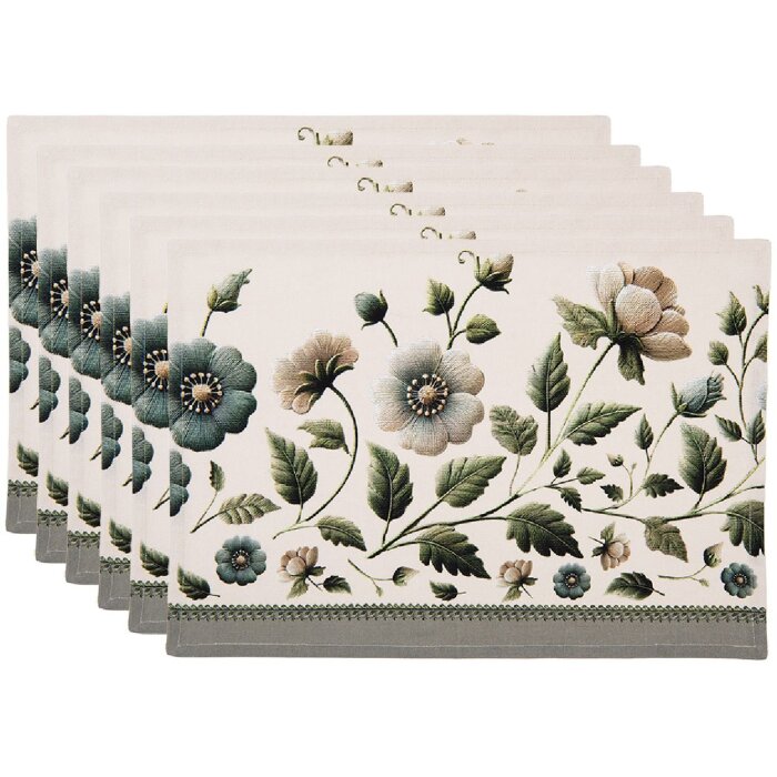 Set da tavolo Clayre & Eef GTB40 6 pezzi Beige-Verde 48x33 cm
