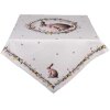 Tovaglia da tavolo Clayre & Eef EWC01 100x100 cm in cotone con motivo conigli e fiori per primavera e Pasqua
