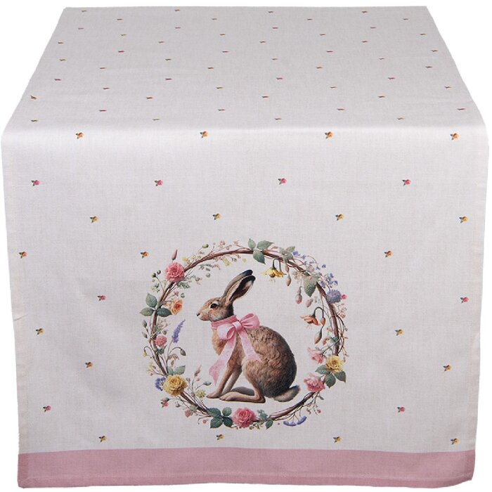 Tappeto da tavolo Clayre & Eef EWC64 50x140 cm Beige-Braun