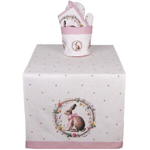 Tappeto da tavolo Clayre & Eef EWC64 50x140 cm Beige-Braun