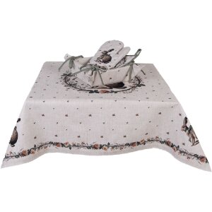 Tovaglia da tavolo Clayre & Eef NLE01 100x100 cm Beige-Braun