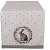 Tovaglia da tavolo Clayre & Eef NLE64 50x140 cm Beige con motivo coniglietto in cotone