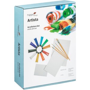 Set di colori acrilici Walther con tela e pennelli...