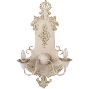 Lampada da parete Clayre & Eef 5LMP380 40x18x70 cm Beige-Verde E14 max 2x25W