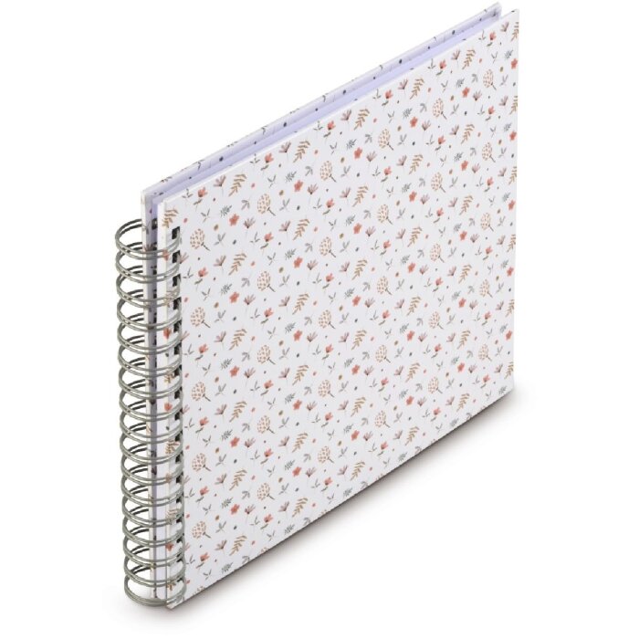 Album a spirale Hama Floral, 28x24 cm, 50 pagine bianche, neutrale