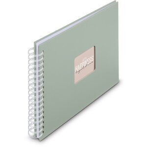 Album a spirale Hama Fine Art 28x24 cm, 50 pagine bianche, Salbei