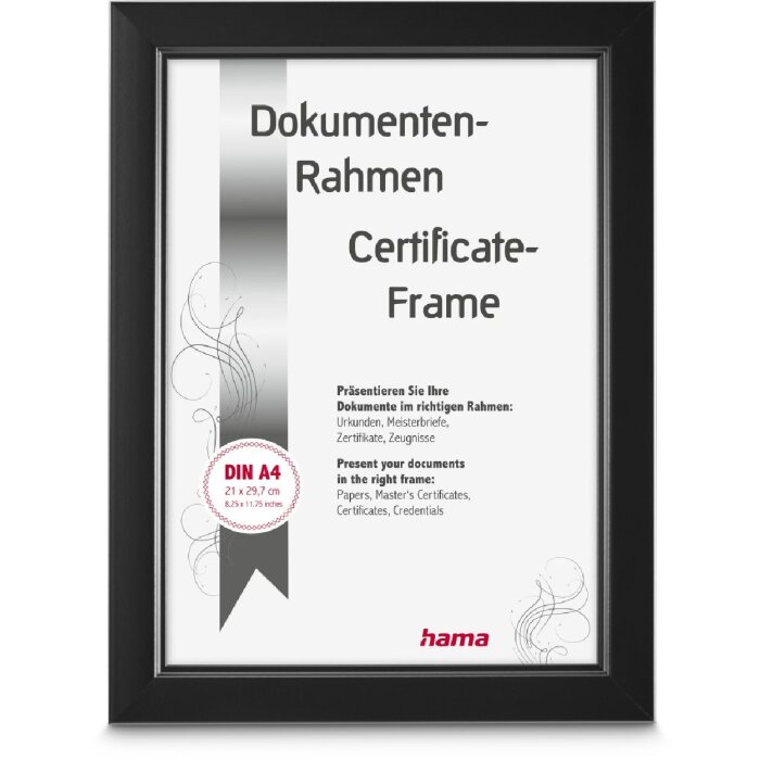 Cornice per foto in plastica Hama Chill Nera 21 x 29,7 cm DIN A4